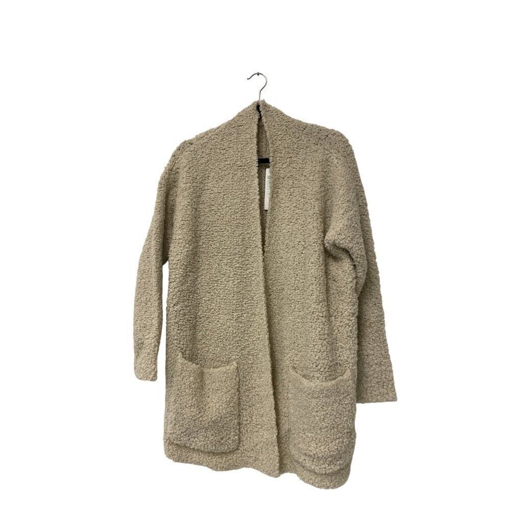 Eileen Fisher Womens Cardigan Sweater XS Beige High Collar Wool Blend NWT